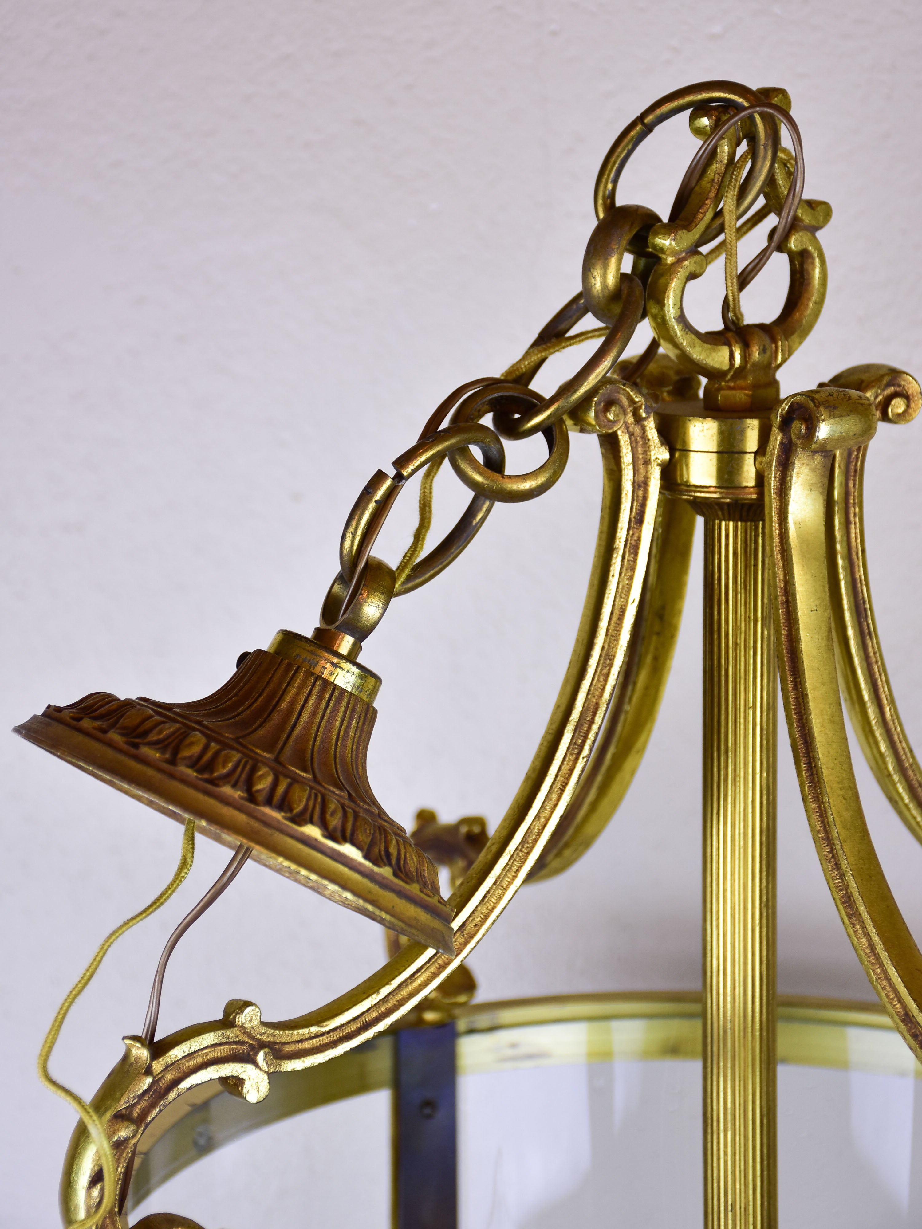 Louis XVI style lantern - bronze and glass