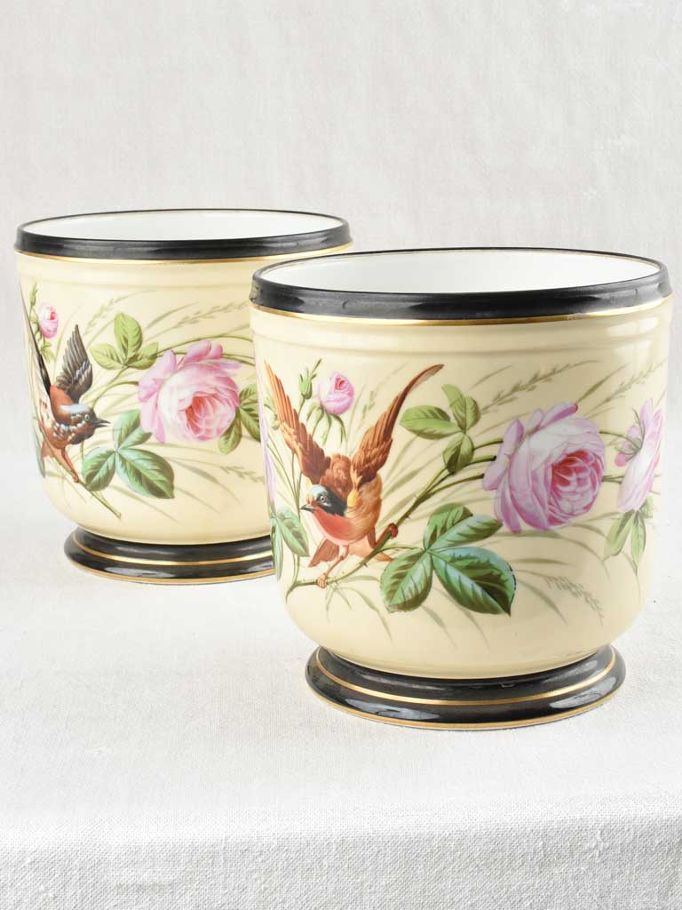 Nineteenth-century porcelain Napoleon III cachepots