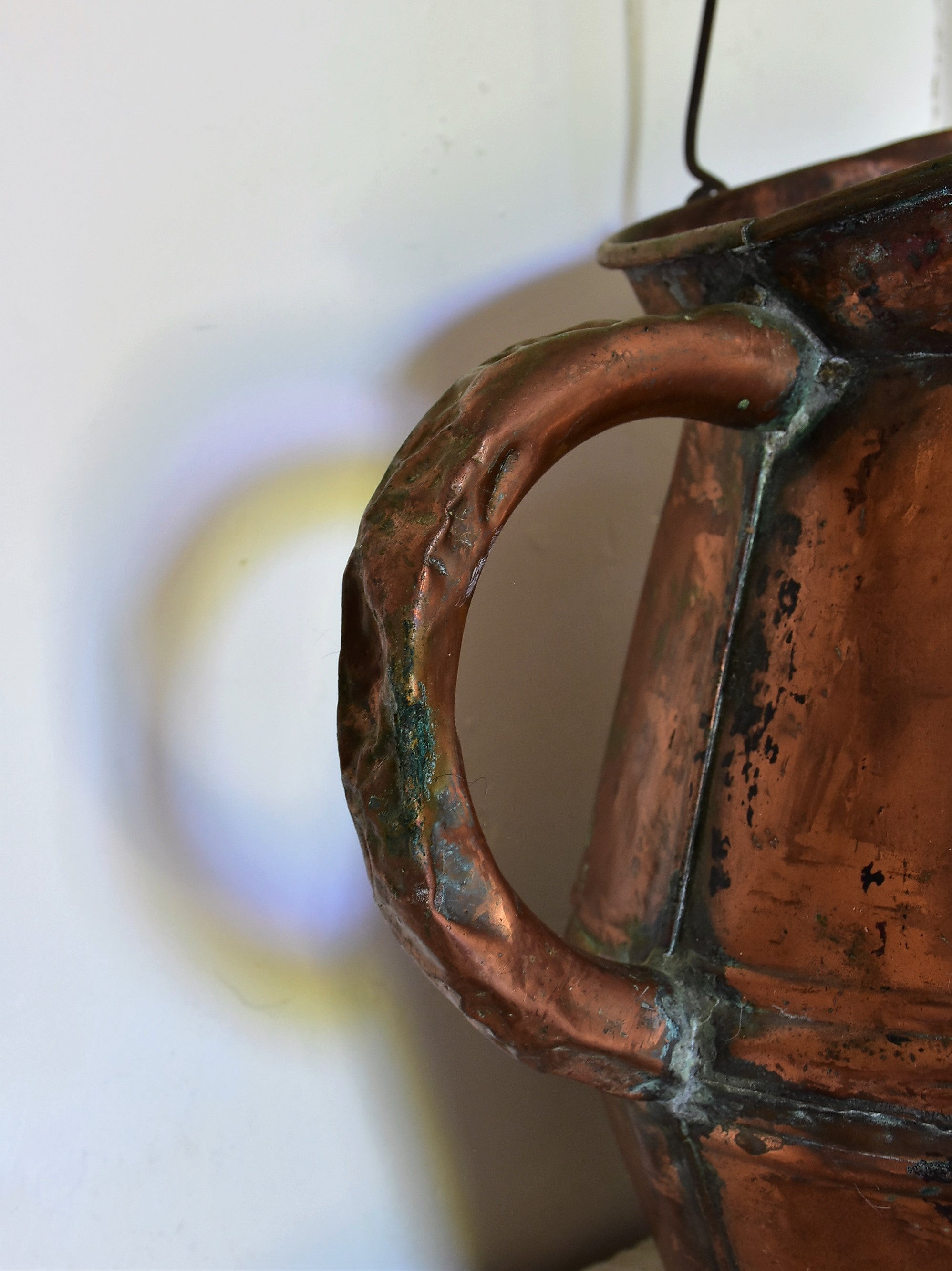 Antique French copper watering can / water pitcher