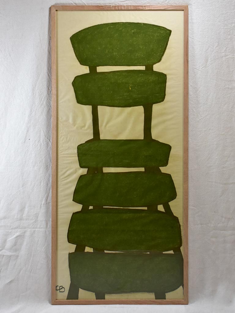 2/2 Large painting of a green chair - Caroline Beauzon 24¾" x 54¾"