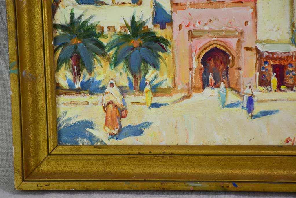 Vivid Moroccan streetscape on canvas