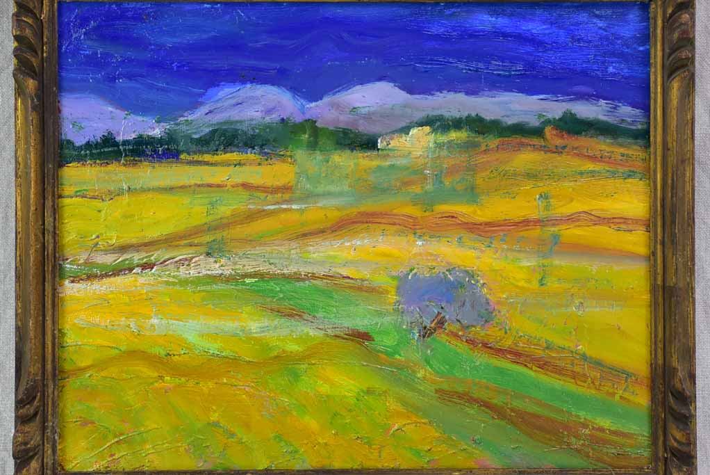 20th Century oil on canvas of the Provence countryside - Anna Costa 14½" x 17¾"