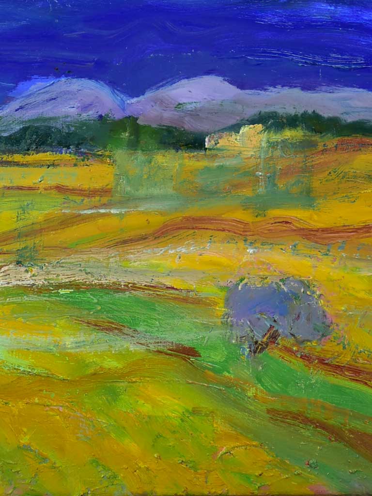 20th Century oil on canvas of the Provence countryside - Anna Costa 14½" x 17¾"