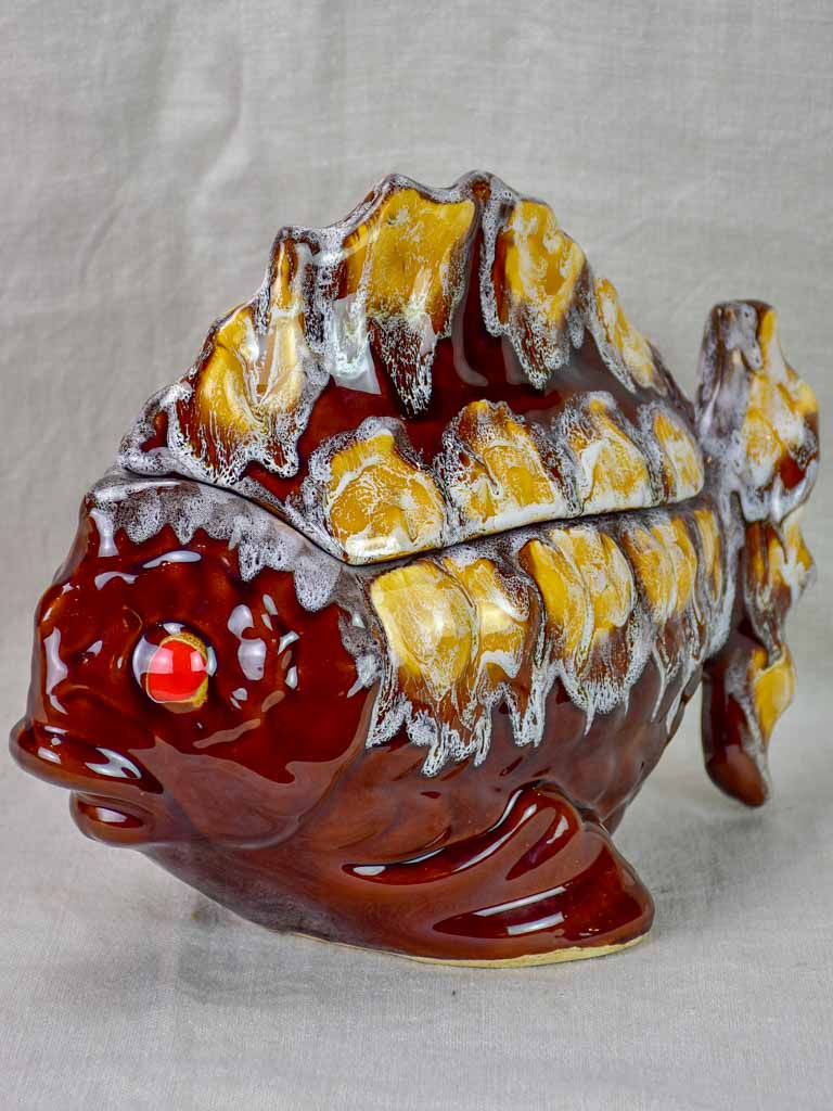 Retro French pottery fish tureen