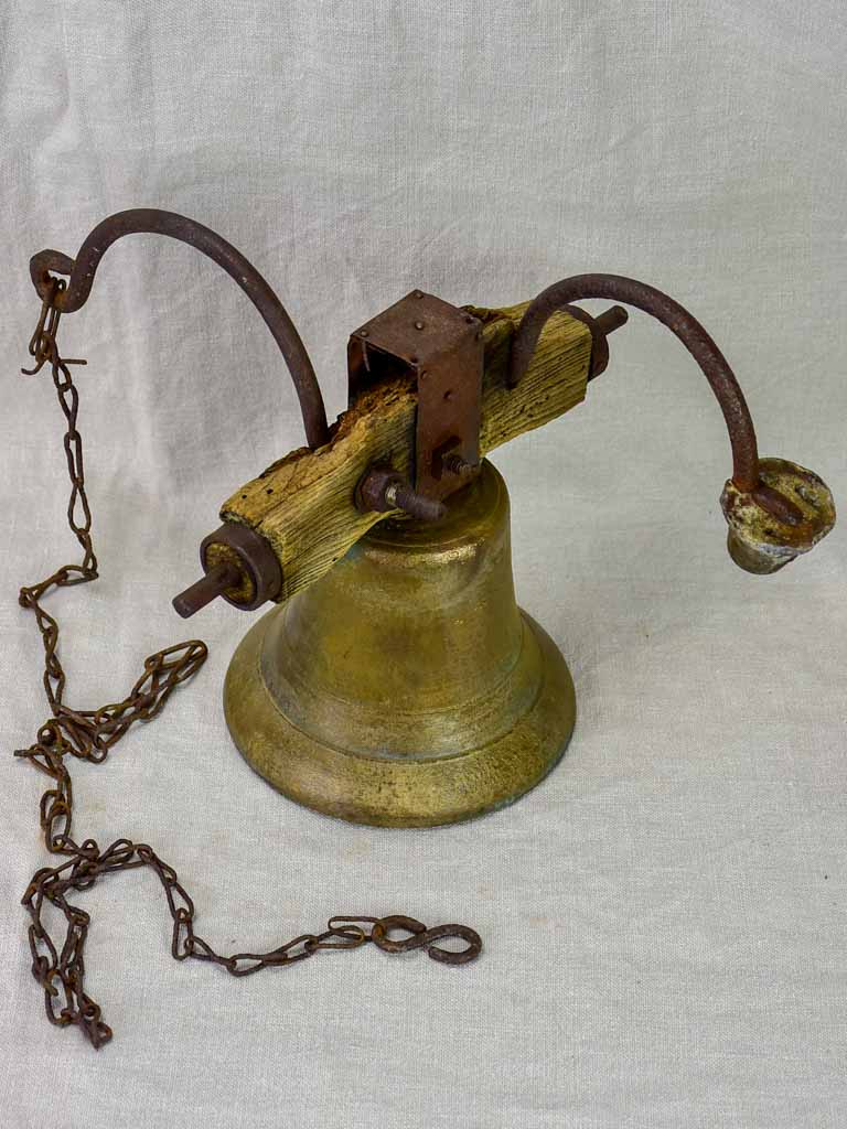 Antique French bell with chain