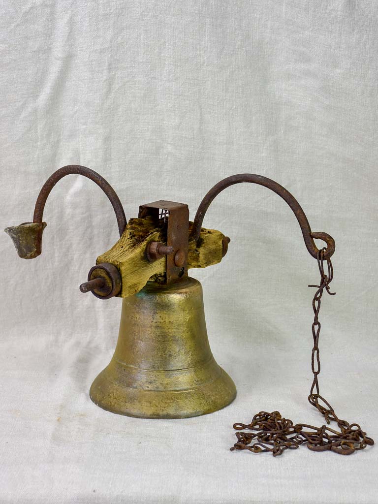 Antique French bell with chain