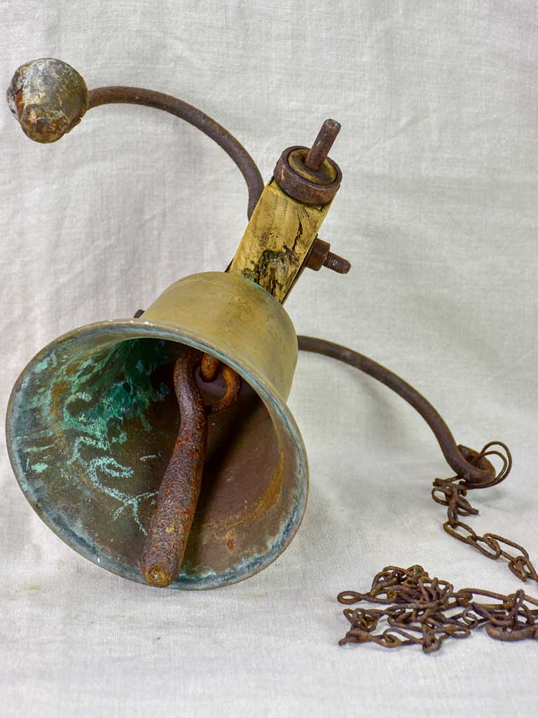 Antique French bell with chain