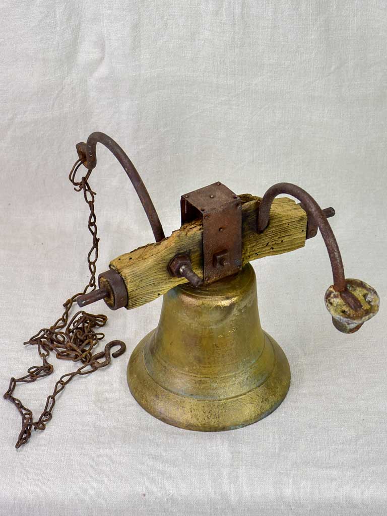 Antique French bell with chain