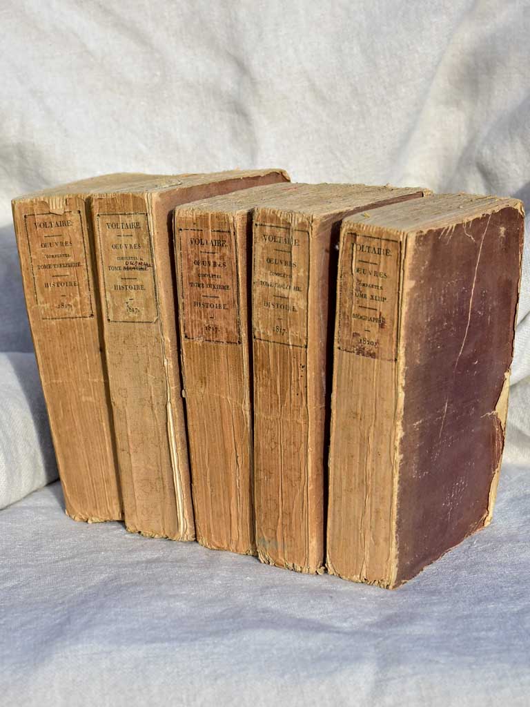 Collection of nine antique French books