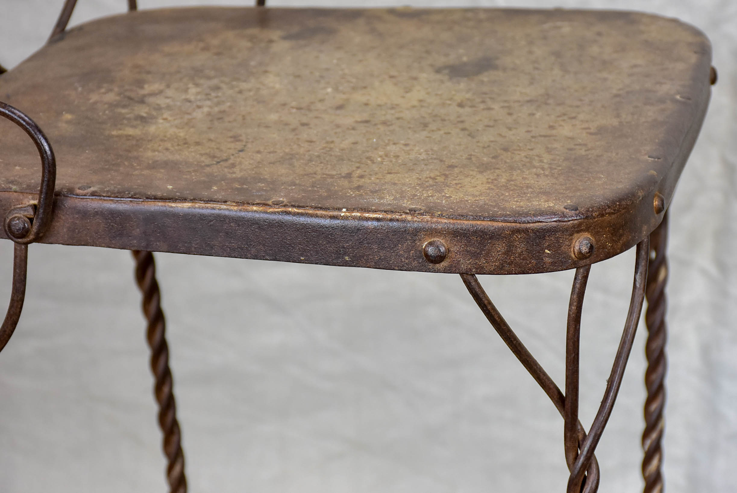 Antique French iron garden chair