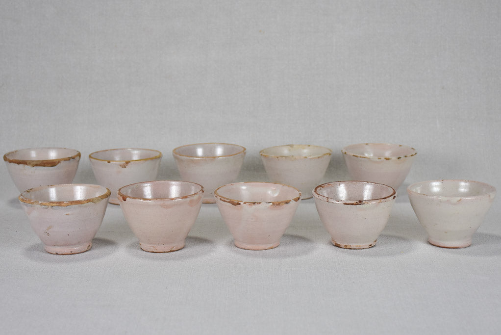 Set of 10 ceramic liqueur ceramic cups 2"