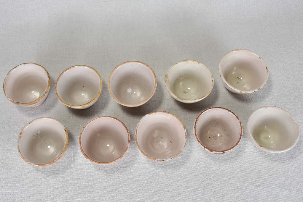 Set of 10 ceramic liqueur ceramic cups 2"