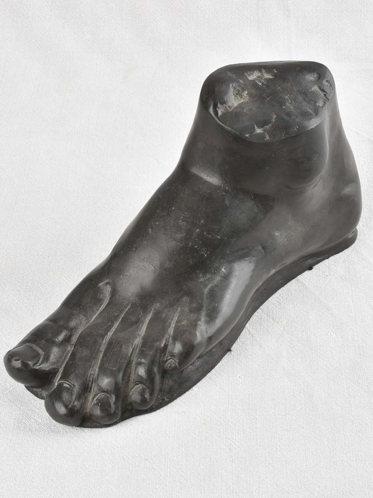 Vintage sculpture / study of a foot with black patina for life drawing