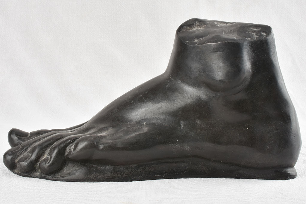 Vintage sculpture / study of a foot with black patina for life drawing