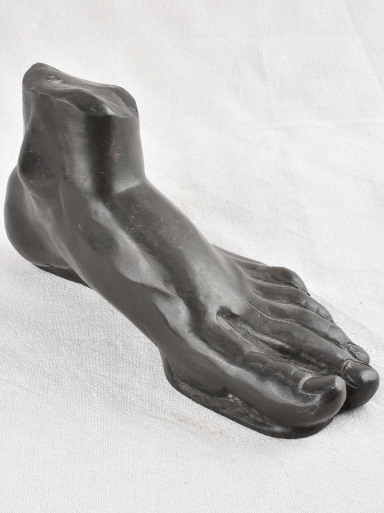 Vintage sculpture / study of a foot with black patina for life drawing