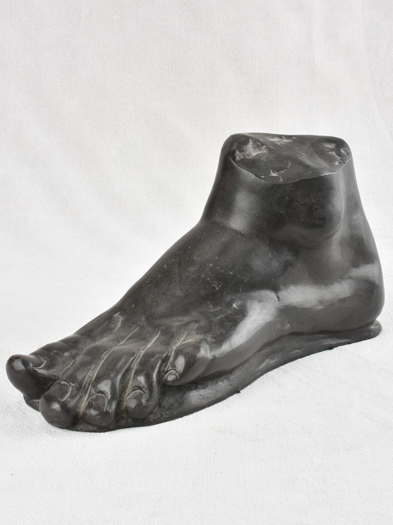 Vintage sculpture / study of a foot with black patina for life drawing