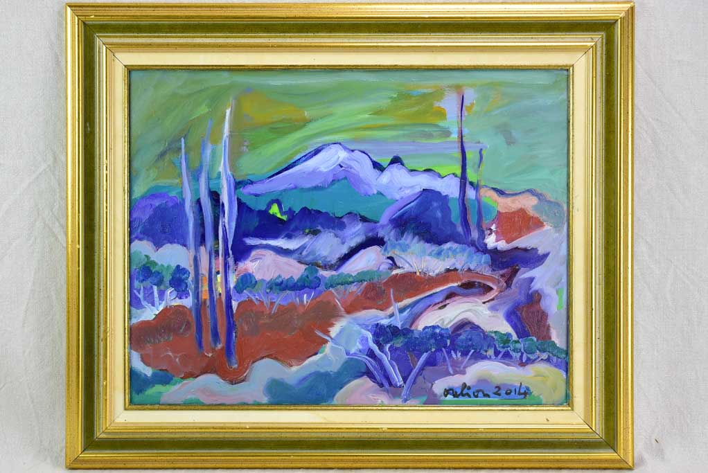 2014 Oil on canvas - Les Alpilles landscape - Roger Oulion (1932- ) 33" x 24½"