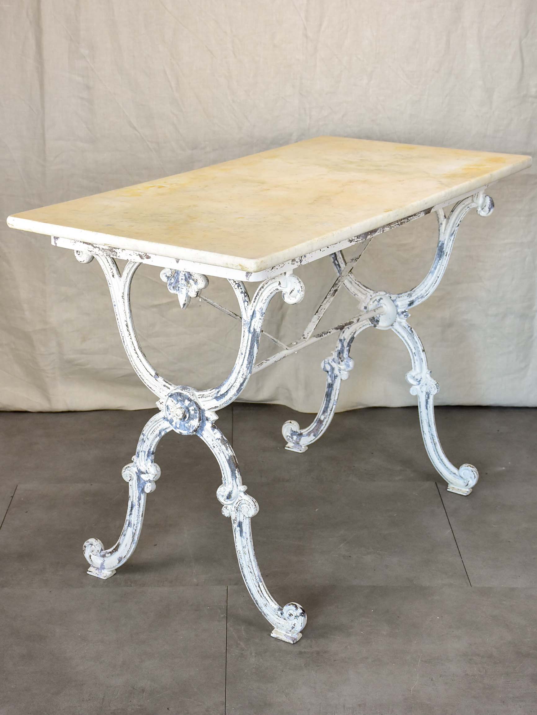 Antique French marble bistro table - rectangular