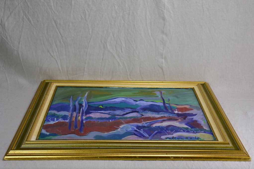 2014 Oil on canvas - Les Alpilles landscape - Roger Oulion (1932- ) 33" x 24½"