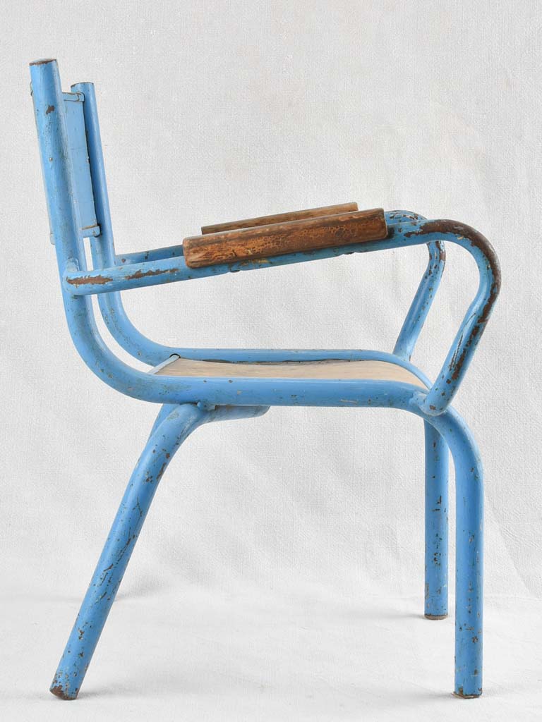 Vintage children's armchair with blue patina