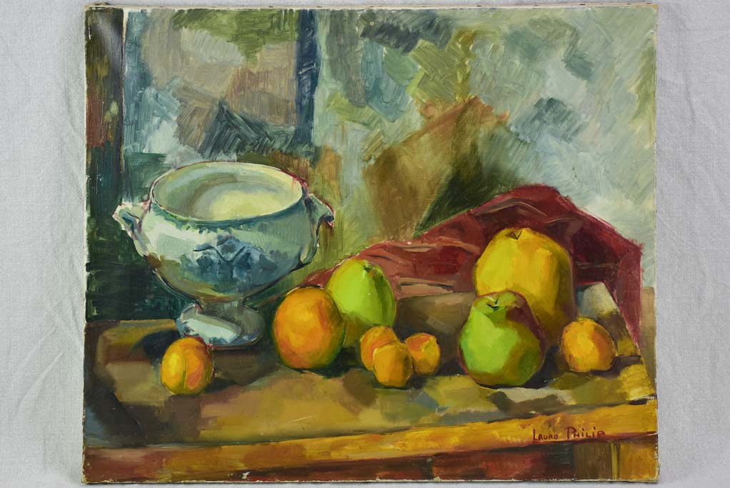 20th century still life - fruit and a soup tureen - Laure Philip 21¼" x 25½"