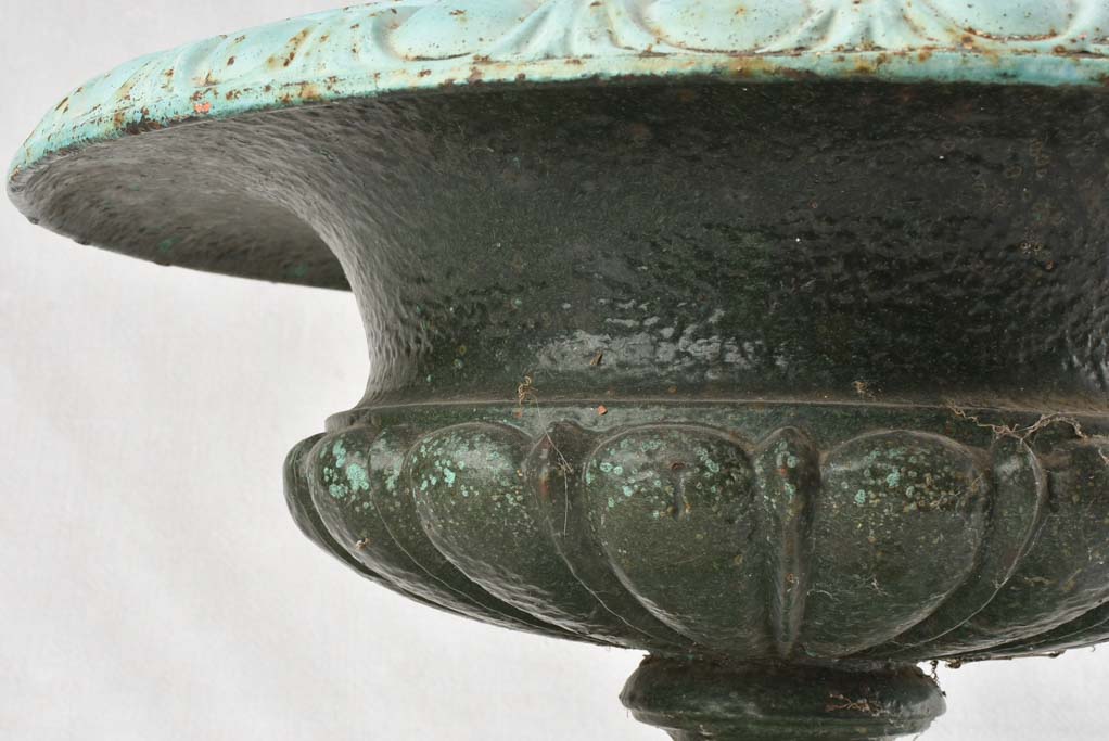 Antique Medici garden urn with green patina 16½"