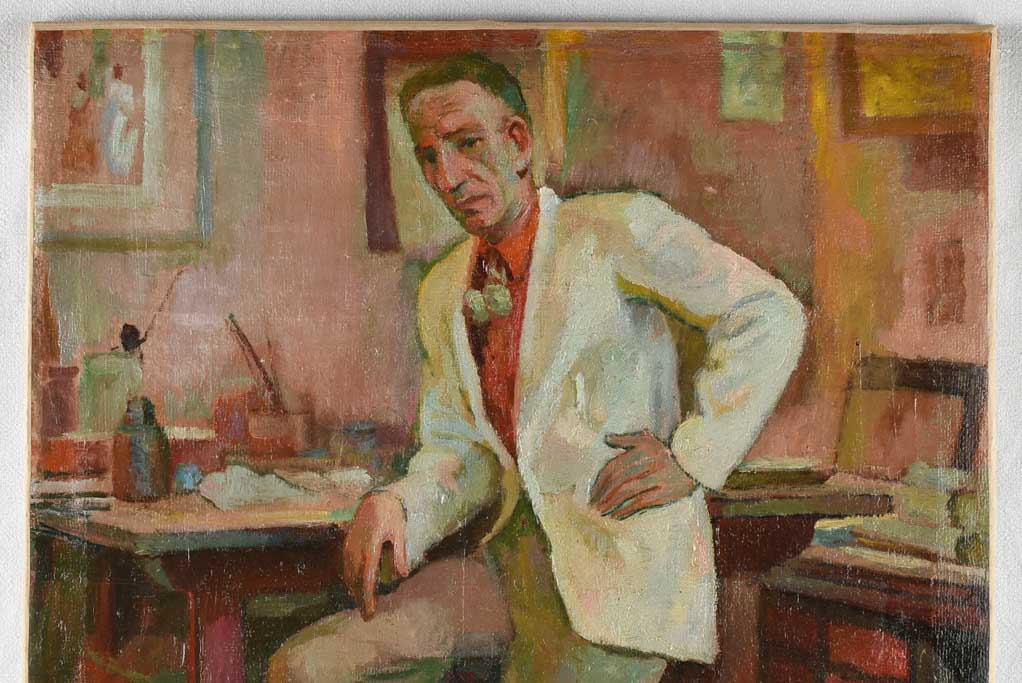 Unframed Oil Canvas F Bellinot Self-Portrait