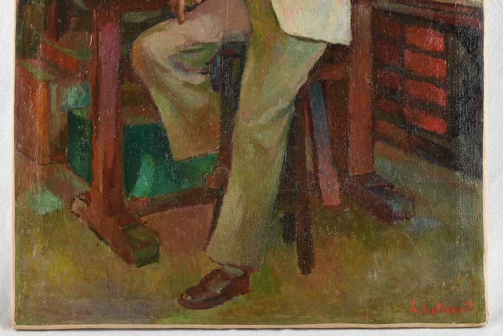 Antique Bellinot Oil-on-Canvas Self-Portrait 1950s