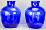 Pair of very large cobalt blue glass vases