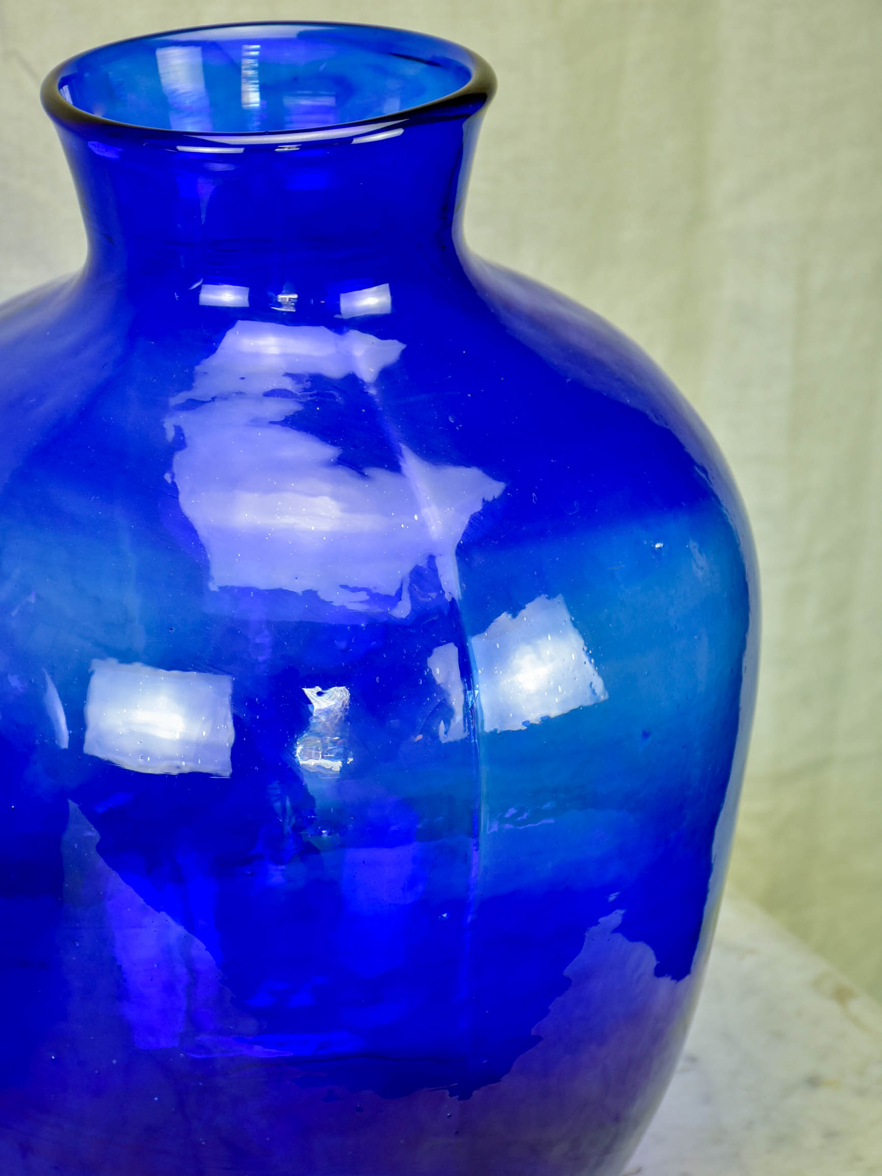 Pair of very large cobalt blue glass vases