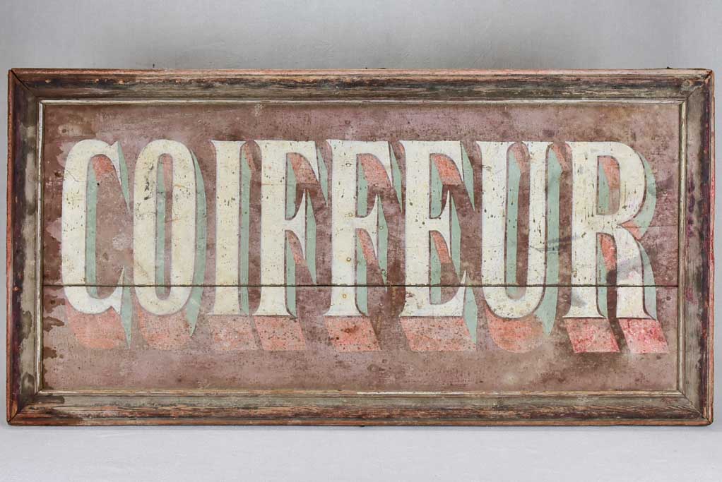 19th century French sign - Coiffeur 37¾"