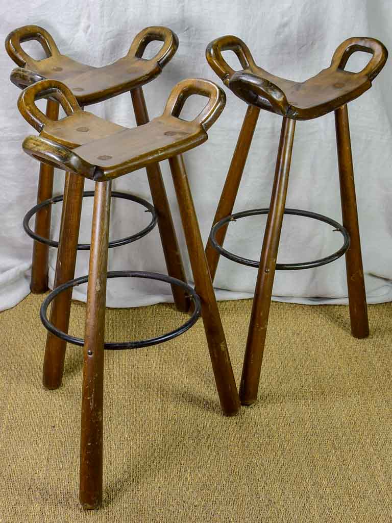 Three vintage Scandianvian designer barstools - Carl Malmsten