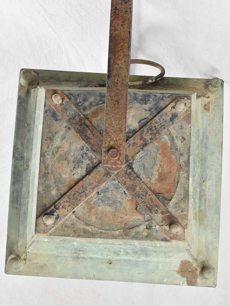 Large antique wall lantern with bracket 27¼"