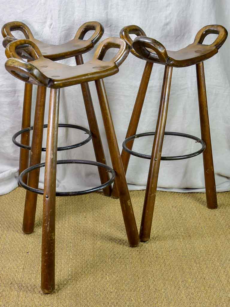 Three vintage Scandianvian designer barstools - Carl Malmsten