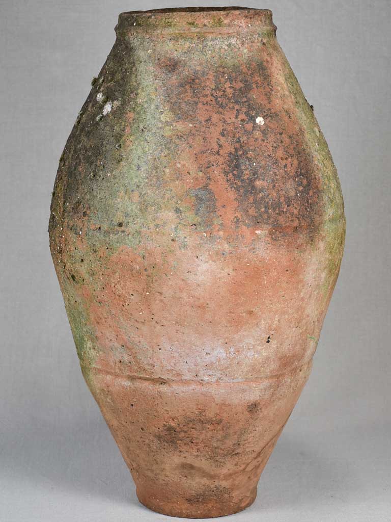 Mediterranean terracotta olive jar/vase with timeworn patina 24½"