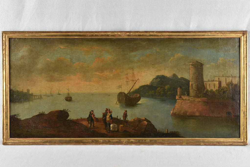 18th century seascape, anonymous 21¼ x 46""