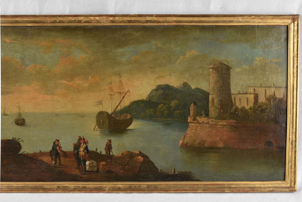 18th century seascape, anonymous 21¼ x 46""