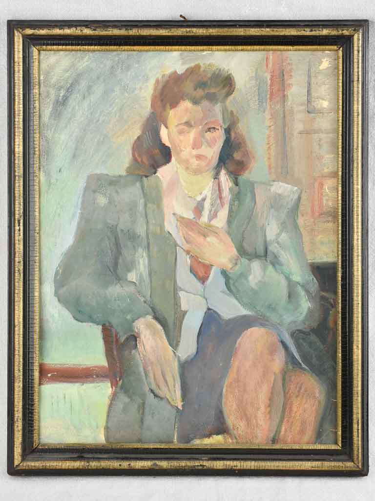 Vintage Acrylic Portrait by Max Papart