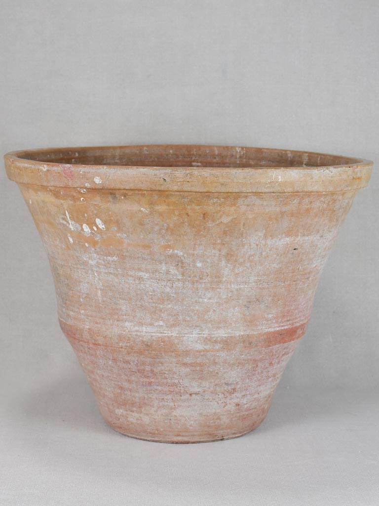 Large terracotta pot with whitewash patina 15"