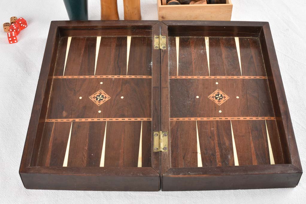 Vintage backgammon game set