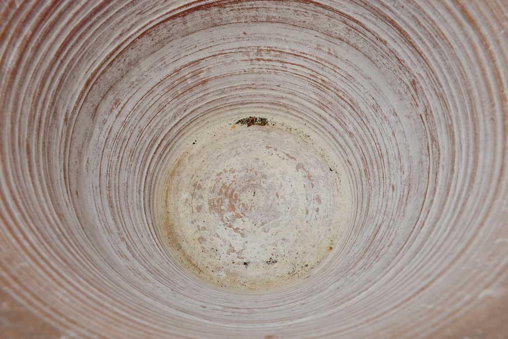 Large terracotta pot with whitewash patina 15"