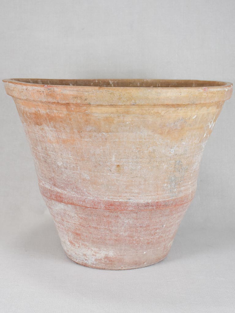 Large terracotta pot with whitewash patina 15"