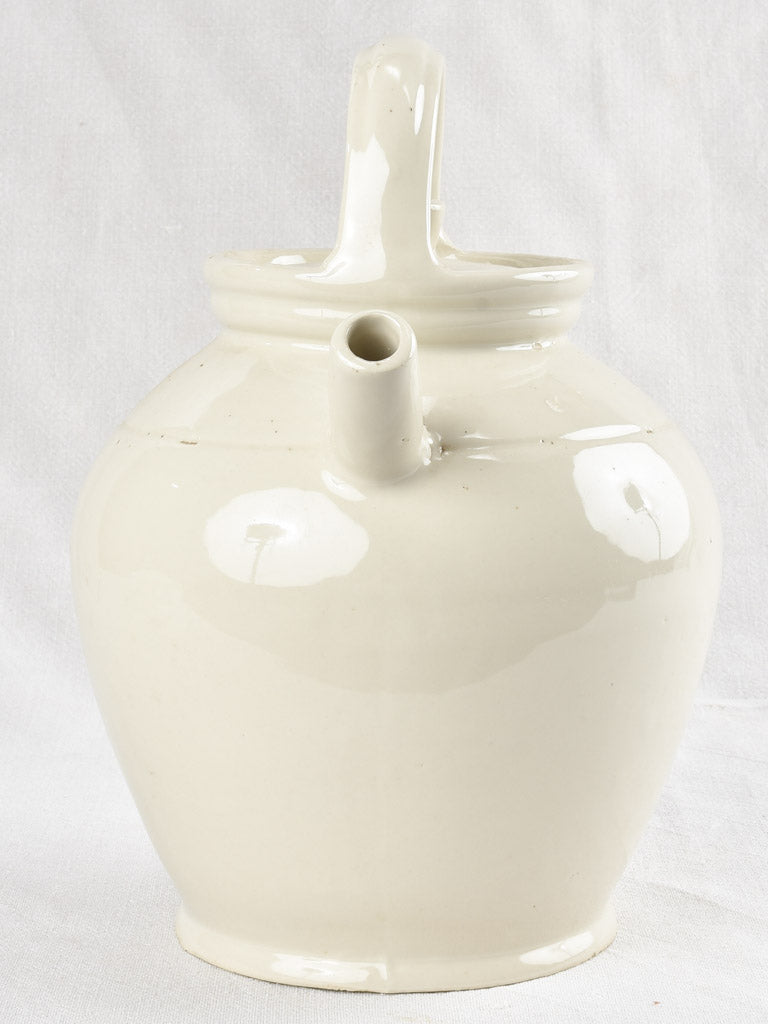 Large white water pitcher with lid 13"