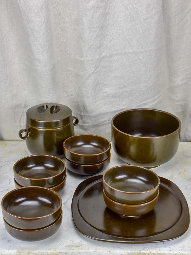 Vintage German soup service - dark brown