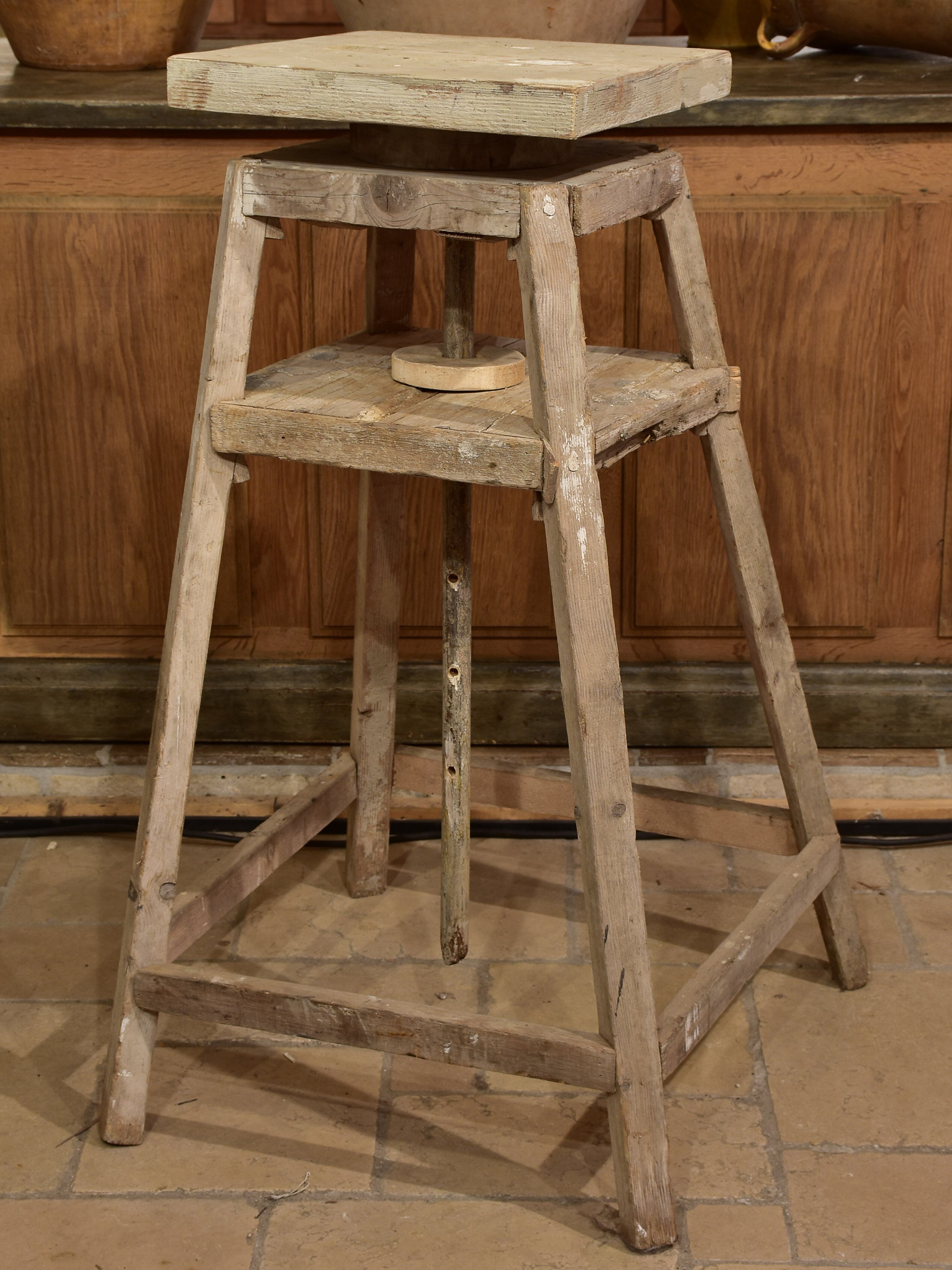 Rustic antique French sculptor's table