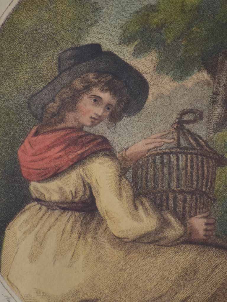 The Cottage Girl - original engraving by Angelica Kauffmann 18½" x 22¾"