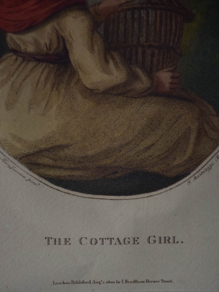 The Cottage Girl - original engraving by Angelica Kauffmann 18½" x 22¾"