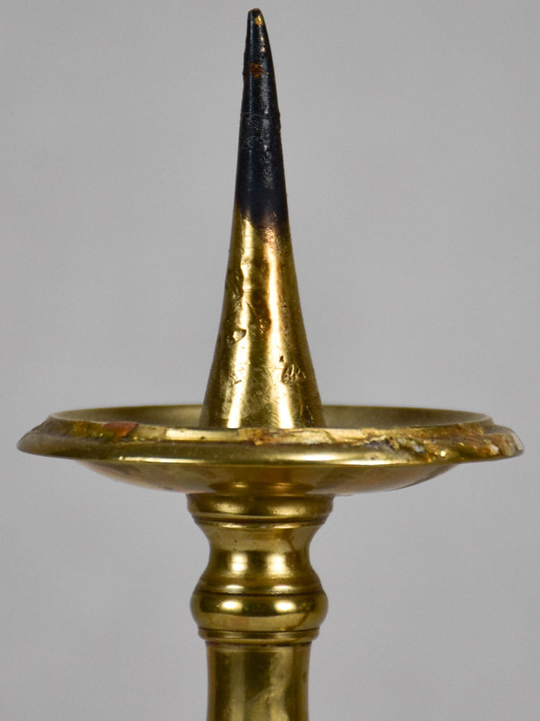 Pair of weighty brass candlesticks 11"