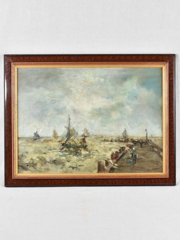 Historic Italian Oil Seascape Painting