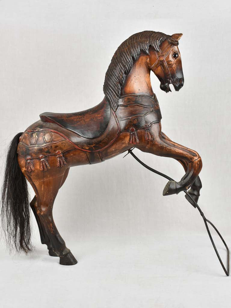 Vintage merry-go-round horse with glass eyes